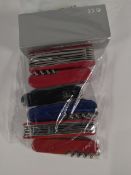 Seven pre-owned Victorinox Swiss army penknives (over 18s only).