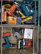 A quantity of hand and power tools to include Makita, Rolson (two crates).