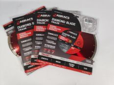 Four as new Abracs general purpose diamond blades 300 x 20mm.
