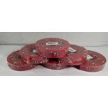 Six as new Fimor Lame Serilor SR1 3660 x 50 x 9 mm (Red) squeegee blade rolls for various screen pri