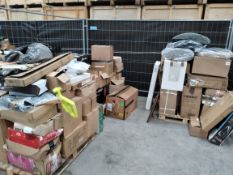 Three pallets of assorted homeware and related goods.