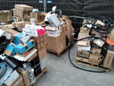 Three pallets of assorted commercial, industrial and related goods.