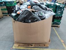 A pallet of assorted corporate stock including clothing, accessories and related.