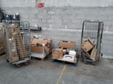 A quantity of wood burning stove parts to include flues, replacement stove glass and other related i