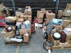 Four pallets of assorted auto parts and related goods.