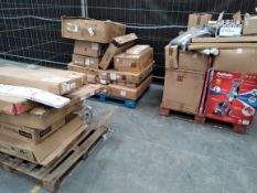 Assorted homeware pallet with two pallets of flatpack and related goods.