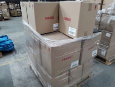 A pallet containing as new Quik-Stick merchandising double prong hooks (1079-DW).