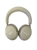 Pre-owned Bose Quiet Comfort Ultra Wireless Noise Cancelling Headphones in White Smoke with case.