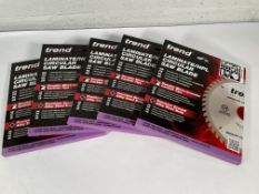 Five as new Trend CSB/PT16048 Laminate/HPL circular saw blades 160mm x 20mm x 48T.