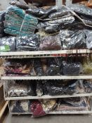 A quantity of assorted new Asian clothing (four tier baskets not included).