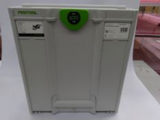 As new Festool Domino XL DF700 EQ-Plus 230V joining machine with 12mm x 70mm drillbit.