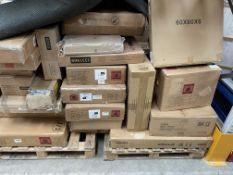 Assorted flatpack furniture and related.