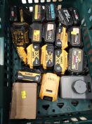 Twenty pre-owned power tool batteries to include DeWalt20v, DeWalt 60v and Makita 18v.