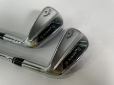 Two as new Callaway Apex Ai 150 irons, 7 and 9, RH, Dynamic Gold Mid 150 shaft.
