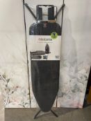 An as new Brabantia Ironing Board B 124 x 38 cm, solid steam iron rest - denim black, fairtrade cott
