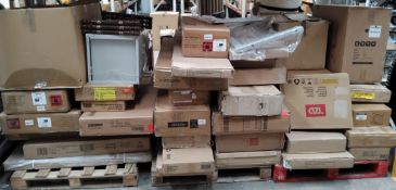 Three pallets of assorted flatpack furniture and related.