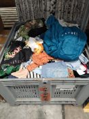 A quantity of assorted pre-owned clothing and related (stillage not included).