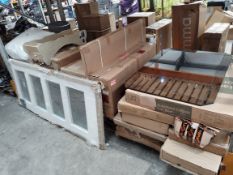 A large quantity of assorted flatpack furniture and related.