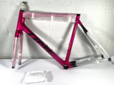A boxed as new TIME Alpe D’Huez disc frame, brilliant pink (75292225-V3800M).