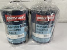 Two Johnstone's Trade Acrylic Durable Matt 5ltr, cream.