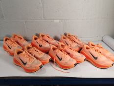 Six pairs of pre-owned Nike Zoom X running trainers (2 x UK9.5, 2 x UK8, 1 x UK8.5 and 1 x UK6.5).