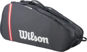 An as new Wilson Tour 2025 6PK Racket Bag, black (stock image).