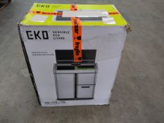 As new Eko EK 9338 Mirage Plus recycle hands free sensor activated bin. 30L + 15L +15L storage.