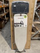 An as new Brabantia Ironing Board B 124 x 38 cm, for steam generator - denim grey, fairtrade cotton.