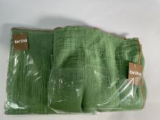 Two as new Brita EVY Pistage large linen throws, 130 x 190cm.