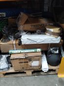 Three pallets of assorted sports and related goods.