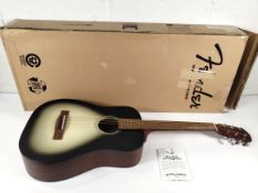 An as new Fender FA-15 3/4 scale steel with gig bag in moonlight burst, boxed.