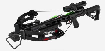 A Hori-Zone Orion II compound crossbow with scope, speed 400fps, draw weight 205lbs, 15