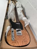 An as new Fazley Classic Series FTL218-LH Natural left-handed electric guitar.