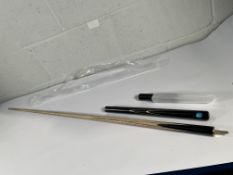An as new Pegasus 3/4 jointed ash snooker cue.