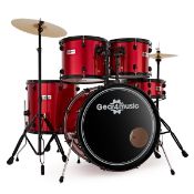 BDK-1-RD Full Size Starter Drum Kit by Gear4music, red (stock image).