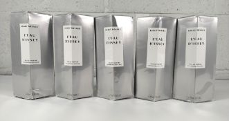 Five Issey Miyake L’Eau D’Issey eau de parfums rechargeable refillable 75ml (slight wear to packagin
