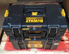 Two Dewalt tough system 2.0 lockable storage boxes, some light marks.
