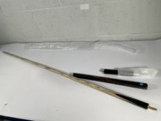 An as new Pegasus 3/4 jointed ash snooker cue.