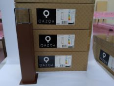 Six as new Qazqa Denmark FL P50 outdoor upright lights with fixtures. Rust coloured. 50cms tall.