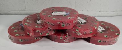 Six as new Fimor Lame Serilor SR1 3660 x 50 x 9 mm (Red) squeegee blade rolls for various screen pri