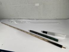 An as new Pegasus 3/4 jointed ash snooker cue.