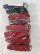 Eighteen pre-owned Victorinox Swiss army penknives (over 18s only).