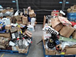 Four pallets of assorted auto parts and related goods.