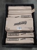 Nine as new boxes of Energizer C size batteries (72 per box, crate not included).