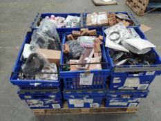 Ten crates of assorted goods including commercial, industrial, homeware and related (over 18s only).