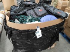 A pallet of assorted corporate stock including clothing, accessories and related.