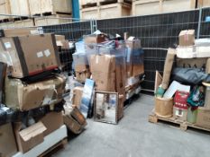 Three pallets of assorted home and related goods.