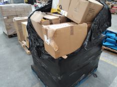 A pallet of pre-owned garment dividers.