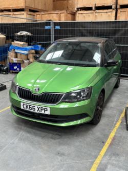 A 2016 Skoda Fabia 1197cc petrol, Metallic Green, MOT Aug 2026. No Keys *Buyers Premium ONLY 12%*