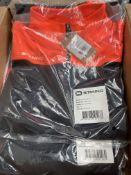 Eleven as new Stanno Pride 1/4 Zip Tops, black/orange (size 152 x 7, size 164 x 4).